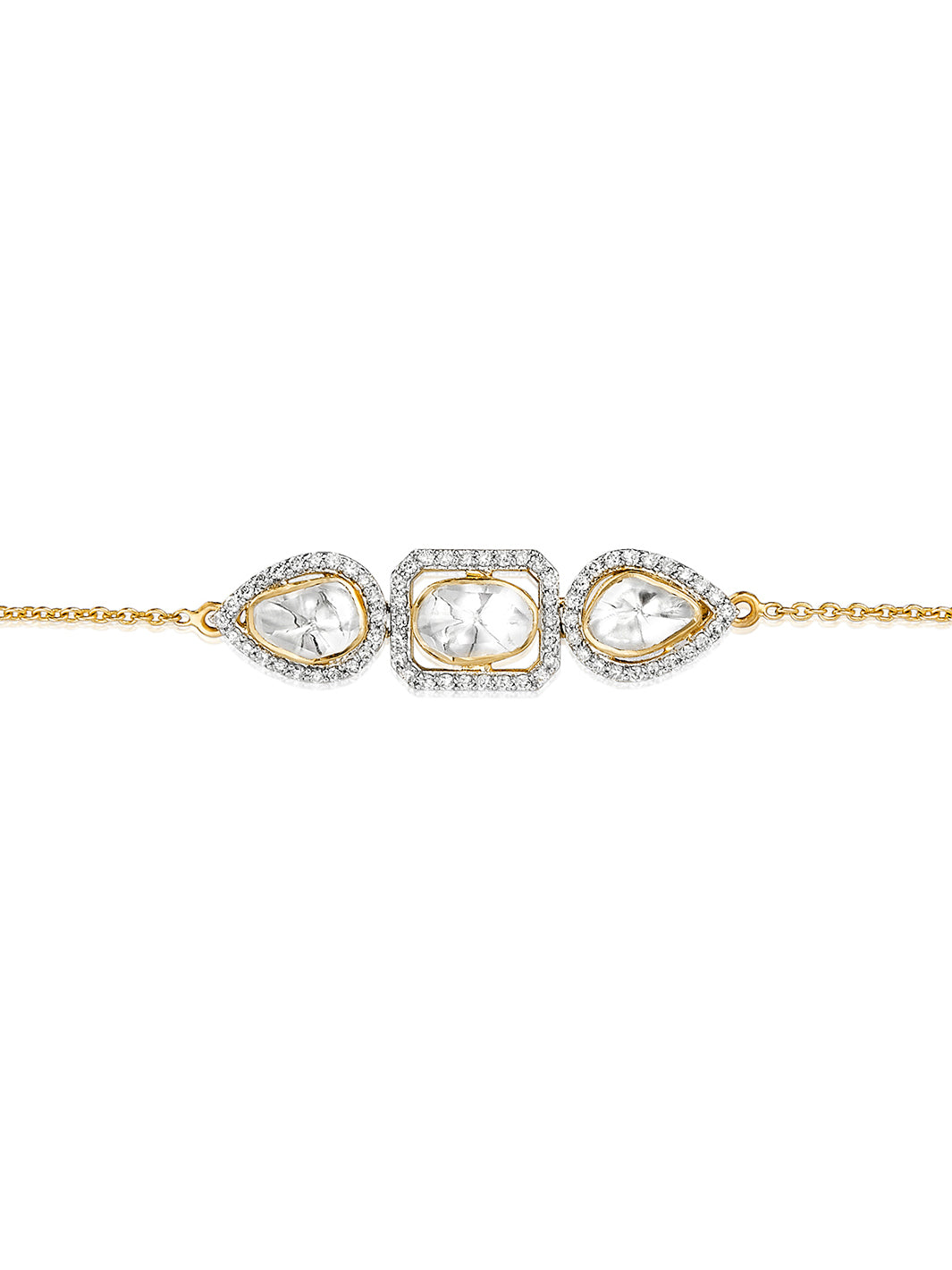 Polki Emerald Cut & Pear Bracelet