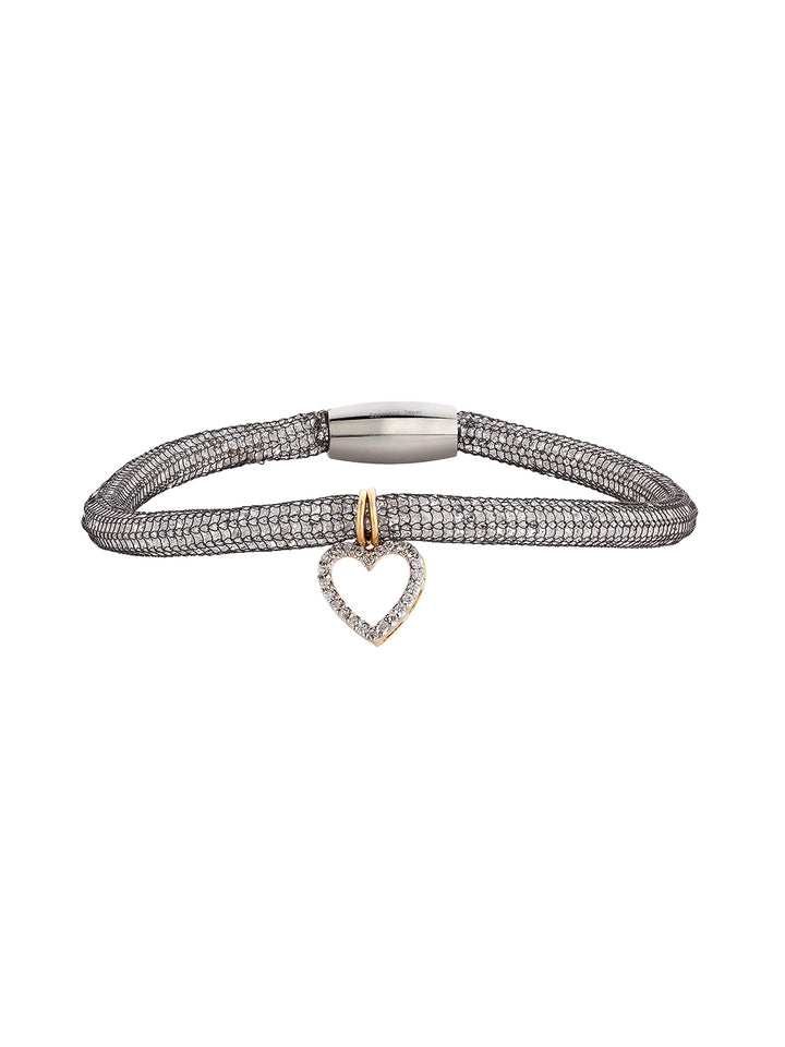 Diamond Heart On Crystal Strap