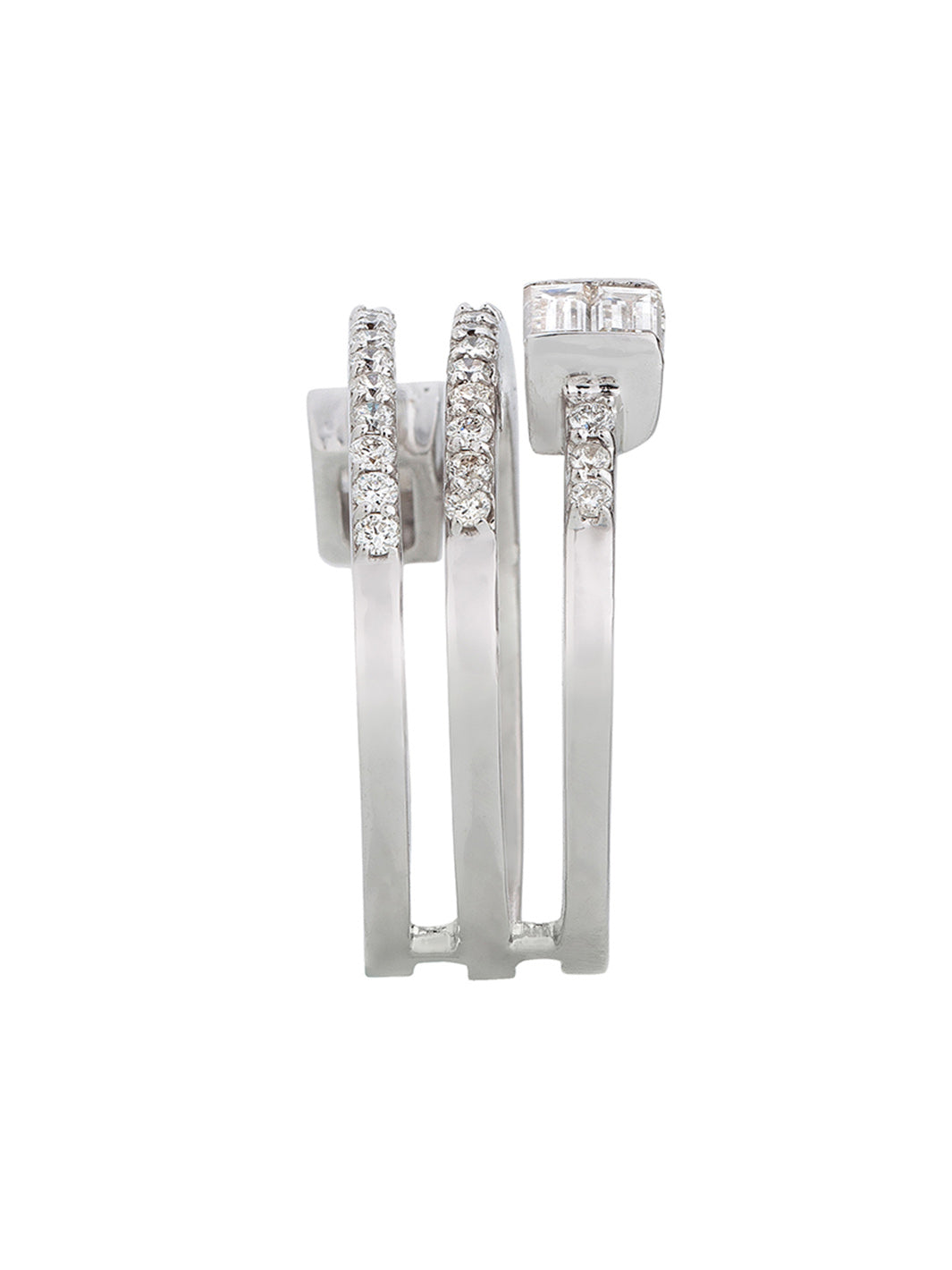 Tri Line Diamond Cocktail Ring