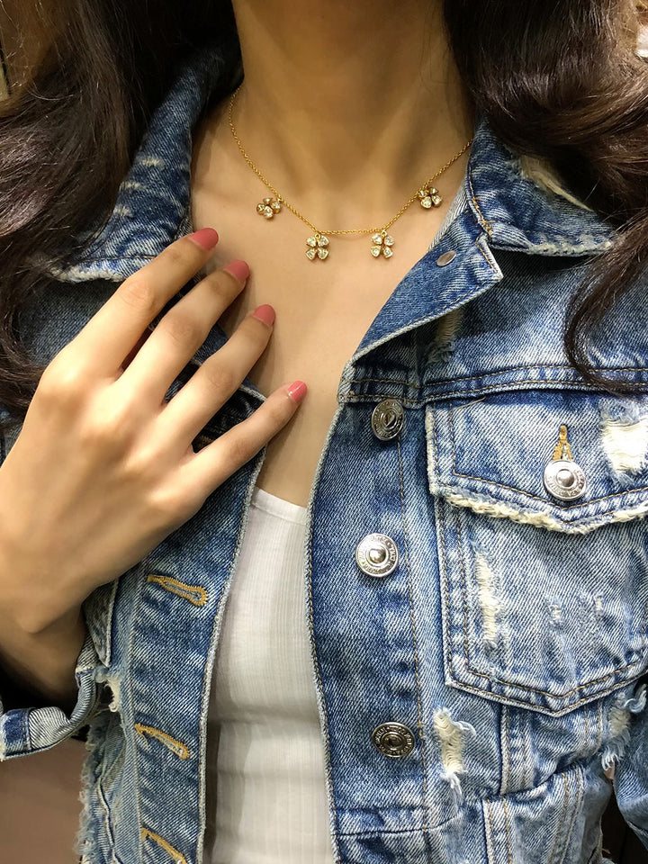 Floret Polki Dangling Necklace