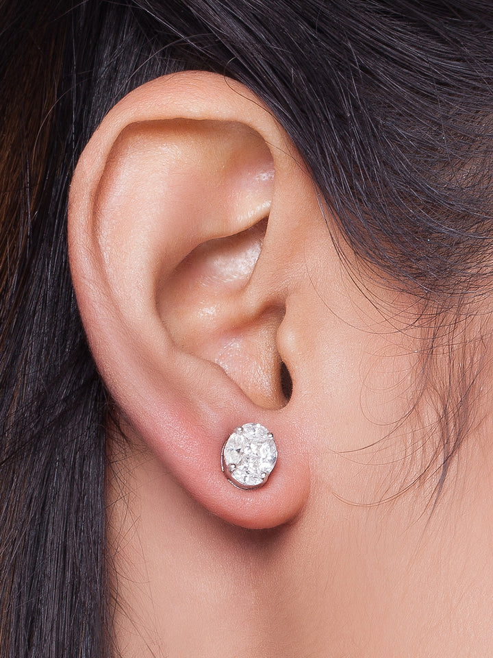 Classic diamond tops with detachable colored stones, versatile earrings for formal and casual styles-2
