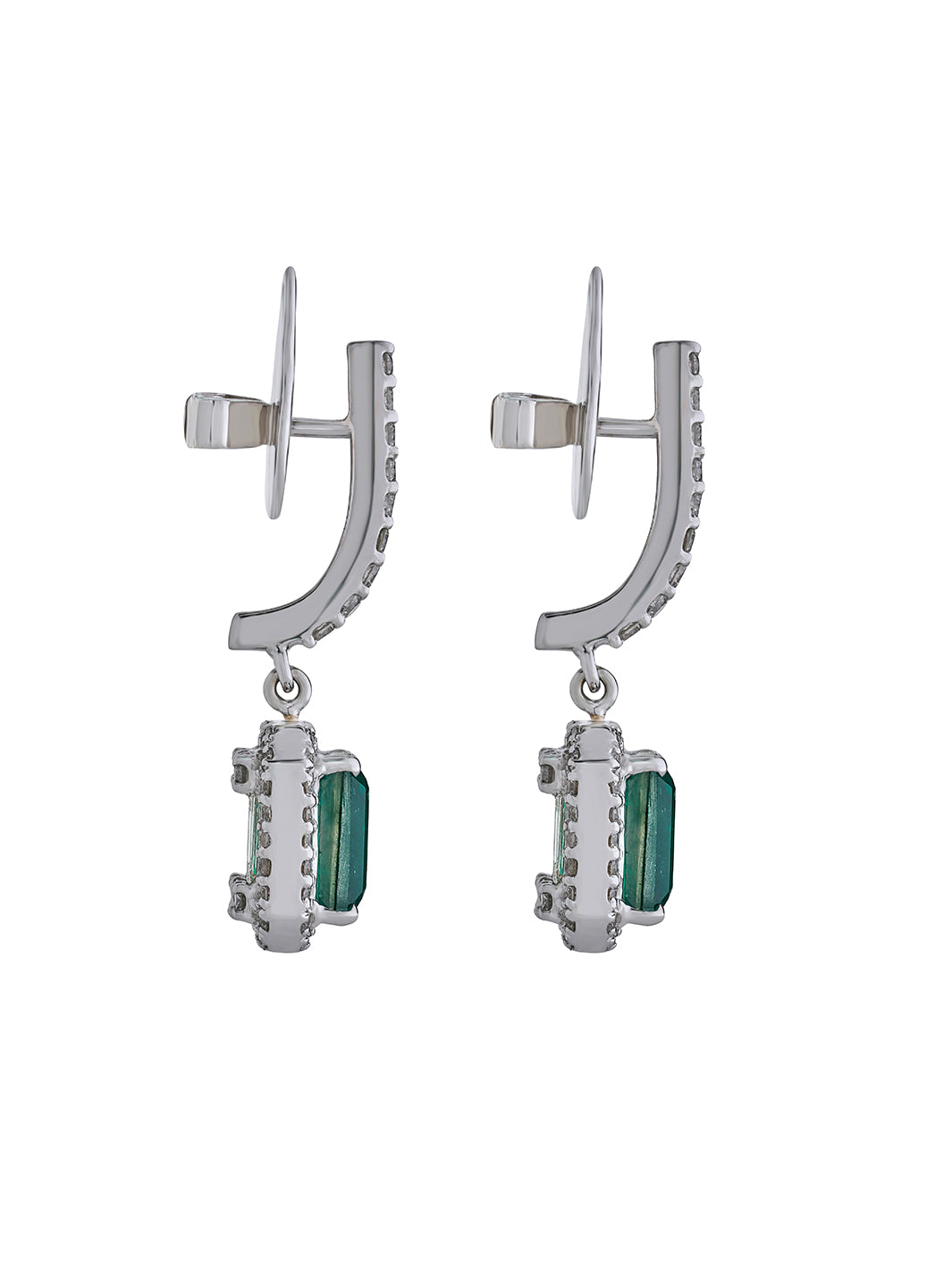 Flip Emerald Cut Diamond Earrings