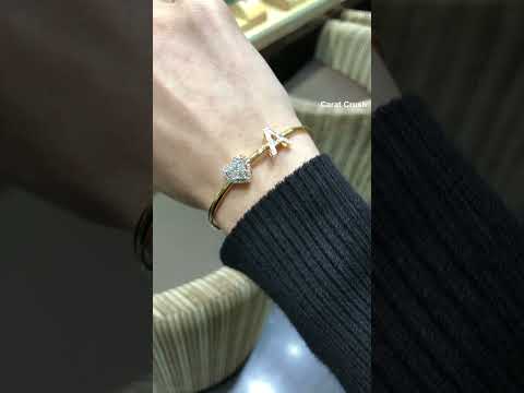 Heart & Initial Slide Bangle